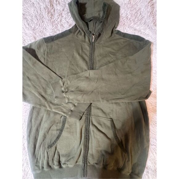 Weekendz off long sleeve full zip with hoodie moss sweater L - Picture 6 of 8